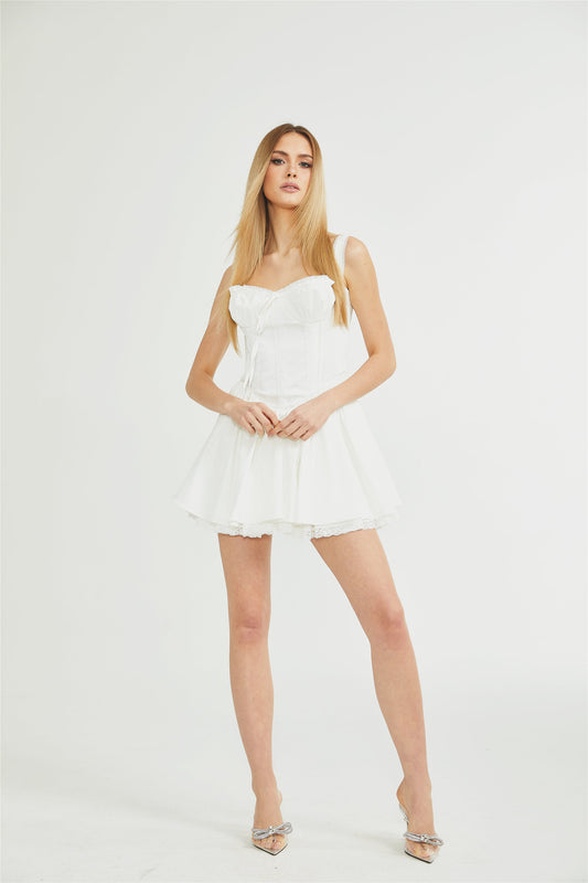 Camille white corset mini dress (US Only)