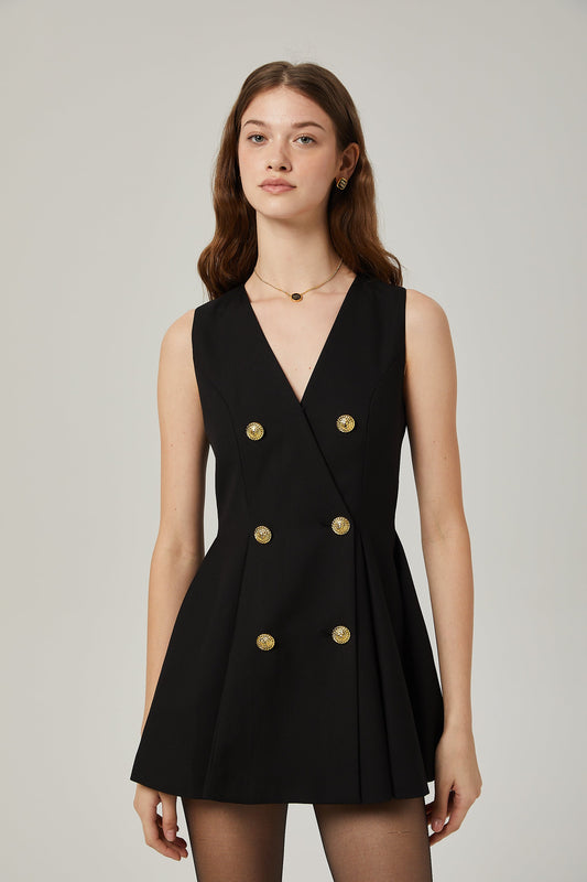 Amira double-breasted flared mini dress (US Only)