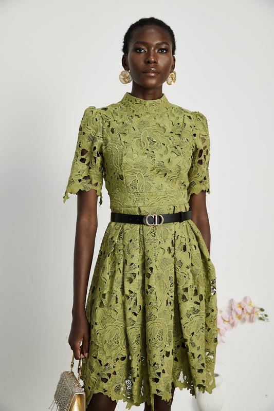 Valérie cut-out embroidered mini dress