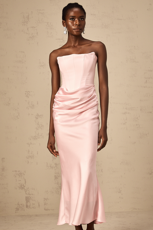 Aurore Pink Off-Shoulder Maxi Dress (US Only)