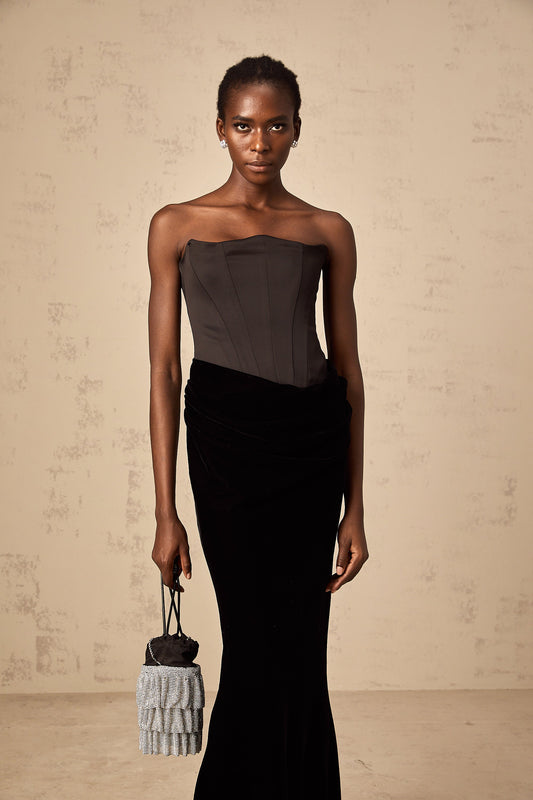Aurore Black Off-Shoulder Maxi Dress (US Only)