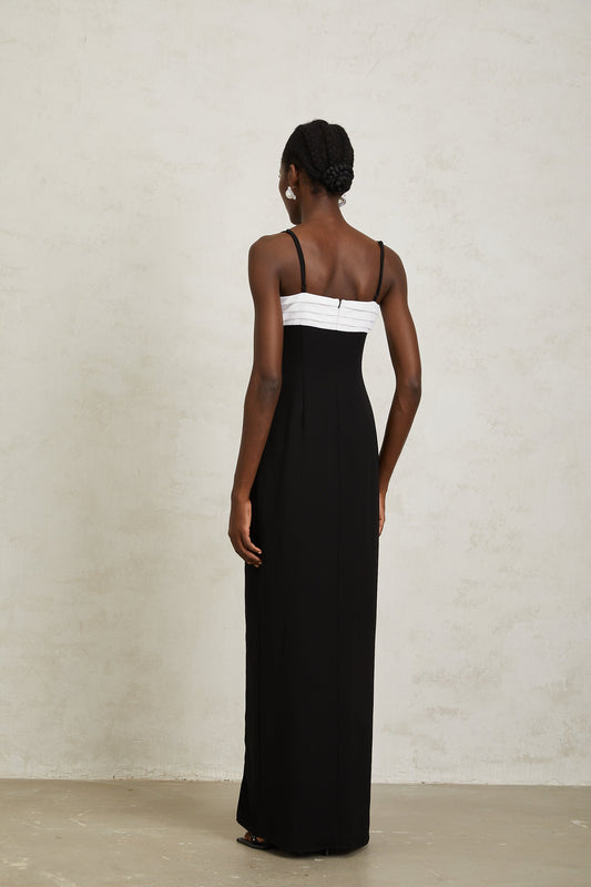 Estefanía Color Block High Slit Maxi Dress