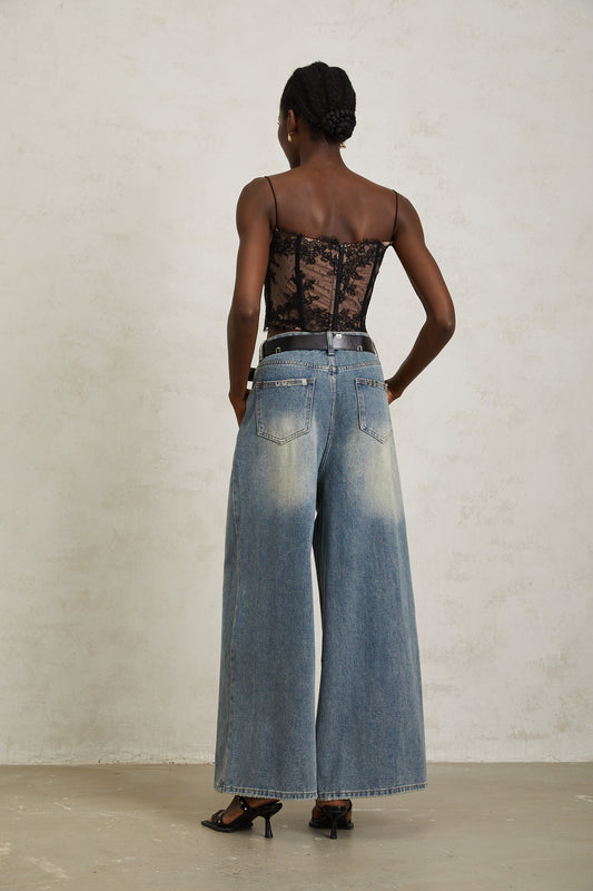 Mila Blue Paillette Embellished Denim Jeans