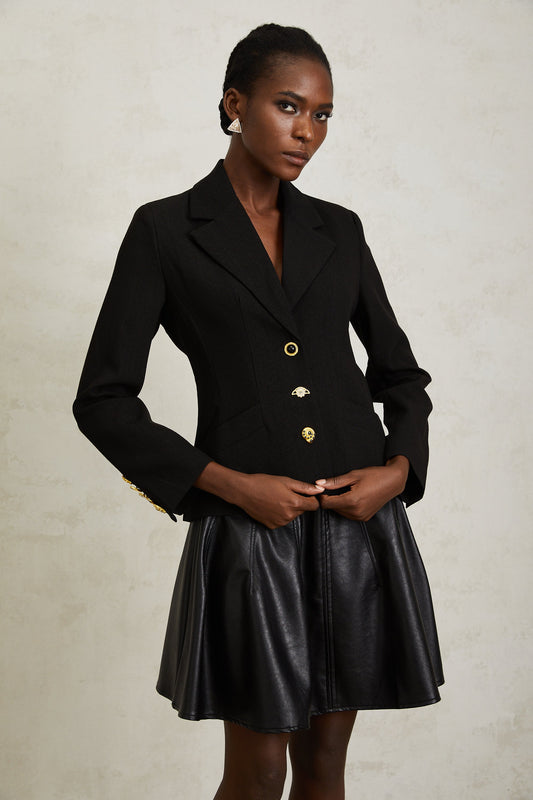 Sabine Black Lace Up Blazer