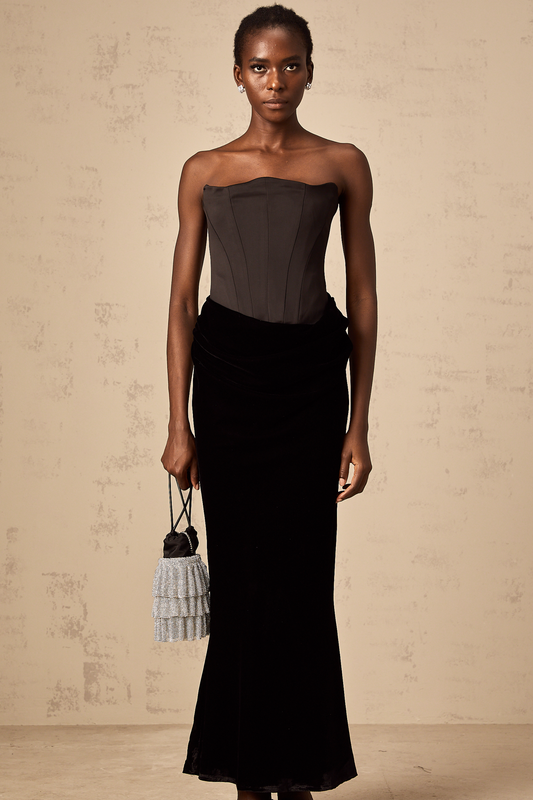 Aurore Black Off-Shoulder Maxi Dress (US Only)