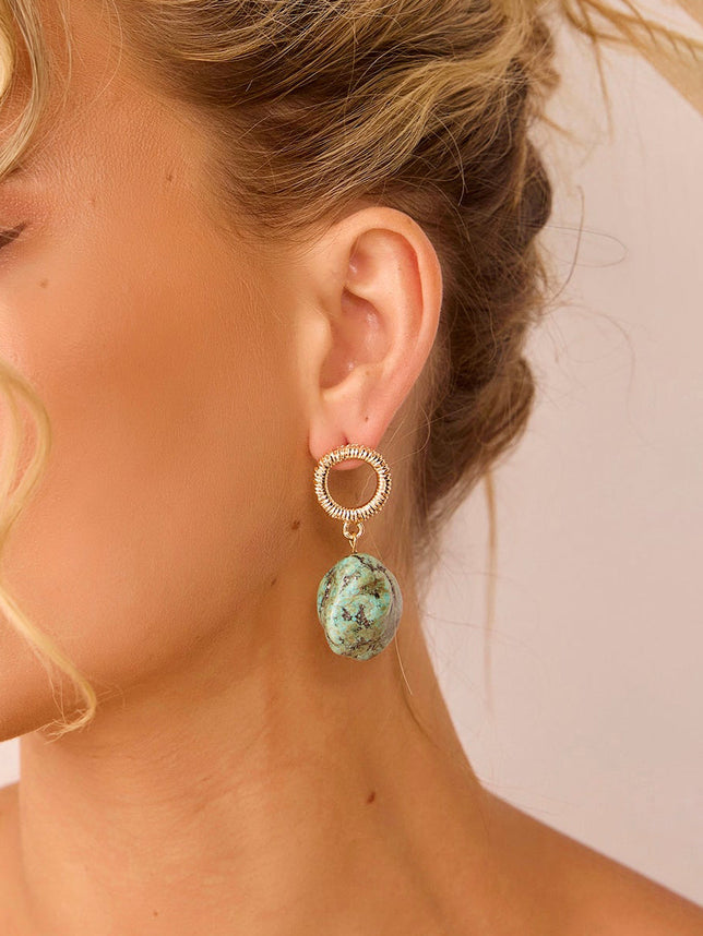 Retro Turquoise Drop Earrings