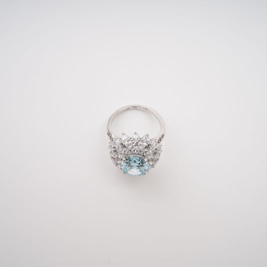 Céleste Blue Oval Cut Gemstone Sterling Silver Ring