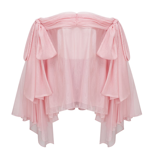 Avril pink bow draped slip mini dress (US Only)