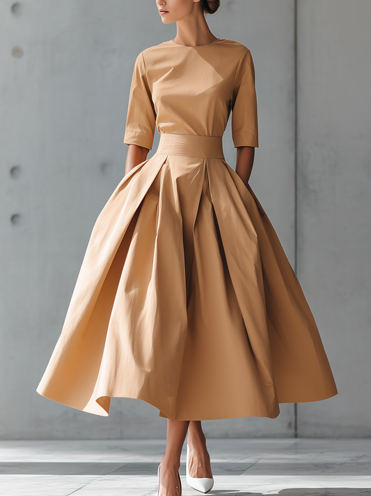 Women's Structured Cotton-Blend Maxi Dress MDA2258G9T