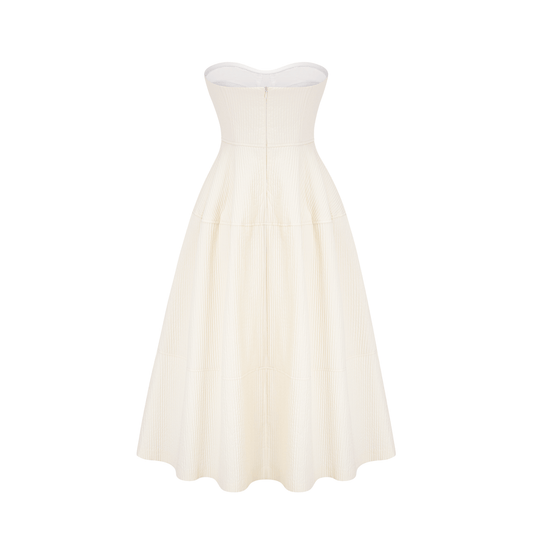Cortny bustier-style pleated midi dress (US Only)